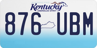KY license plate 876UBM