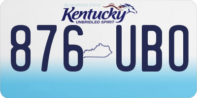KY license plate 876UBO
