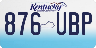 KY license plate 876UBP