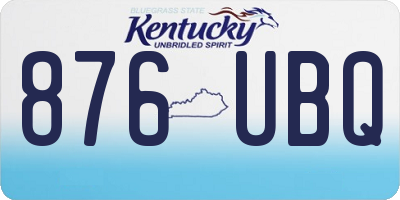 KY license plate 876UBQ