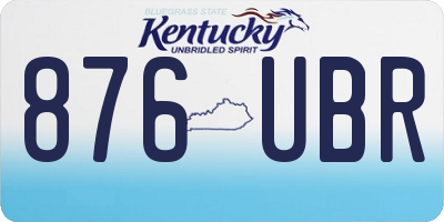 KY license plate 876UBR