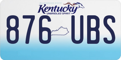 KY license plate 876UBS