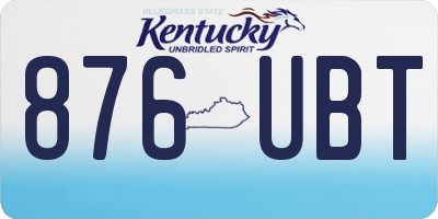 KY license plate 876UBT