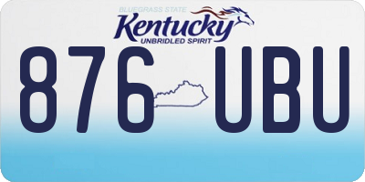 KY license plate 876UBU