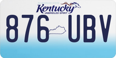 KY license plate 876UBV
