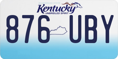 KY license plate 876UBY