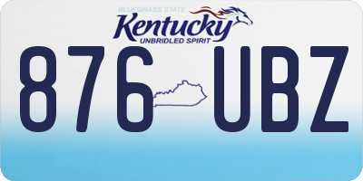 KY license plate 876UBZ