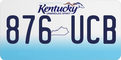 KY license plate 876UCB