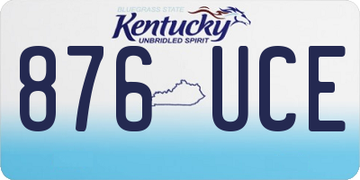 KY license plate 876UCE