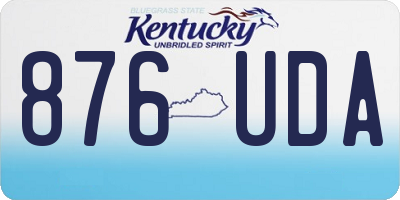 KY license plate 876UDA