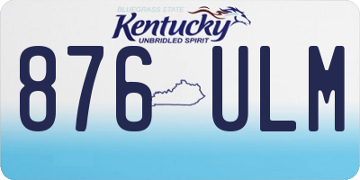 KY license plate 876ULM
