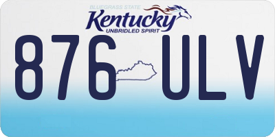 KY license plate 876ULV
