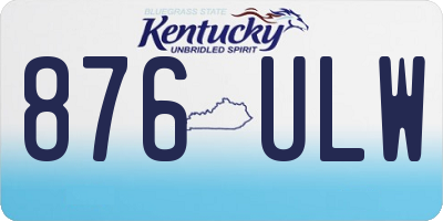 KY license plate 876ULW