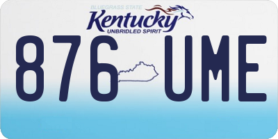 KY license plate 876UME