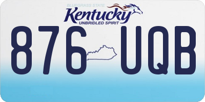 KY license plate 876UQB