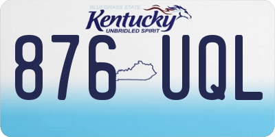 KY license plate 876UQL