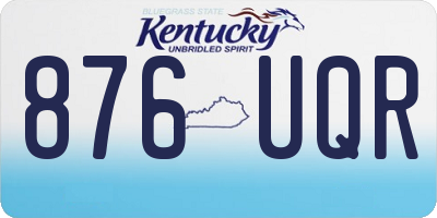 KY license plate 876UQR