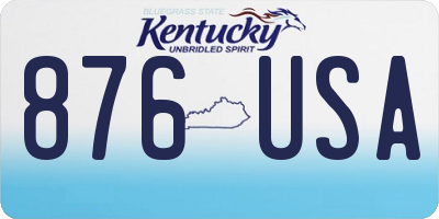 KY license plate 876USA