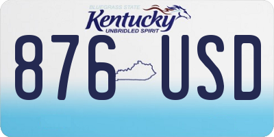 KY license plate 876USD