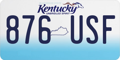 KY license plate 876USF