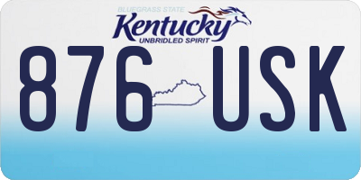 KY license plate 876USK