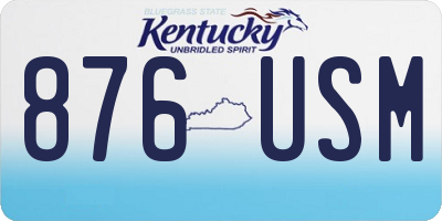 KY license plate 876USM