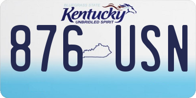 KY license plate 876USN