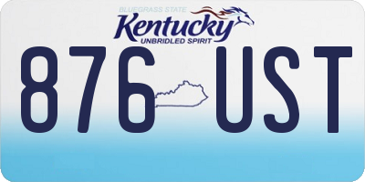 KY license plate 876UST