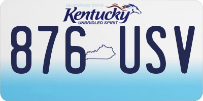 KY license plate 876USV