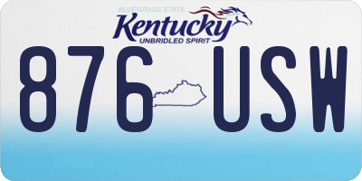 KY license plate 876USW