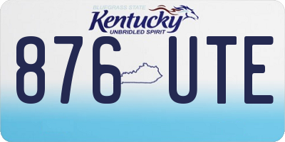 KY license plate 876UTE