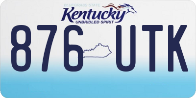 KY license plate 876UTK
