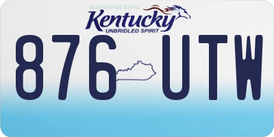 KY license plate 876UTW