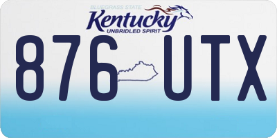 KY license plate 876UTX