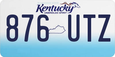 KY license plate 876UTZ