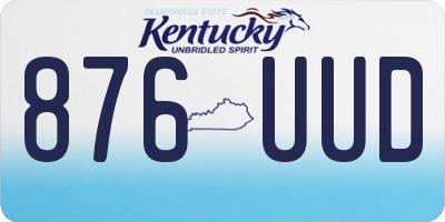 KY license plate 876UUD