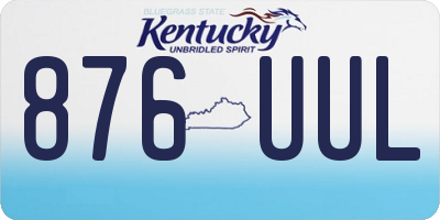KY license plate 876UUL