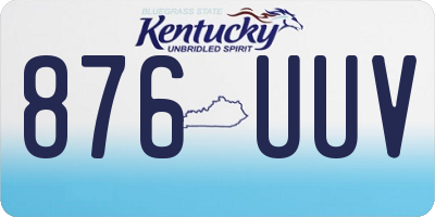 KY license plate 876UUV