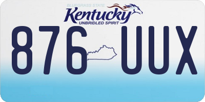 KY license plate 876UUX