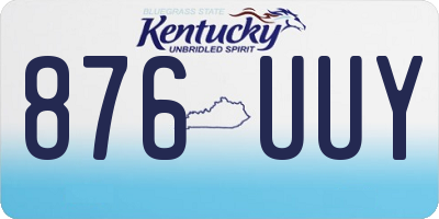 KY license plate 876UUY