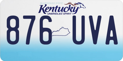KY license plate 876UVA