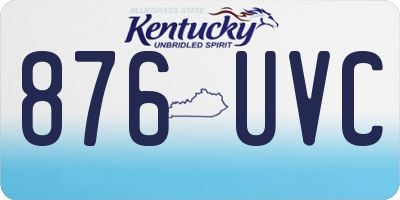 KY license plate 876UVC