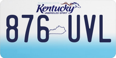 KY license plate 876UVL