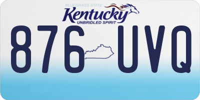 KY license plate 876UVQ
