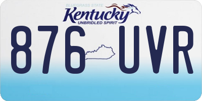 KY license plate 876UVR