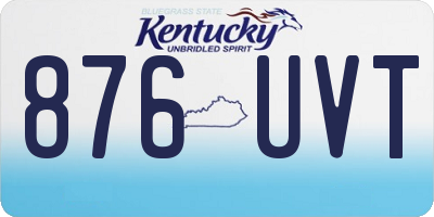 KY license plate 876UVT