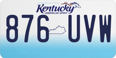 KY license plate 876UVW