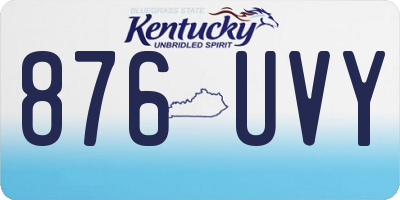 KY license plate 876UVY