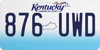 KY license plate 876UWD