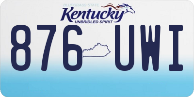 KY license plate 876UWI